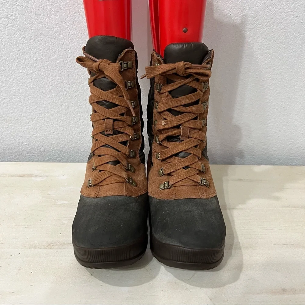 The North Face Brown Leather Lace Up Winter Boots